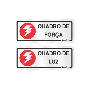 Placa Alumínio 15x15 Quadro De Forca E Luz 2 Peças Sinalize