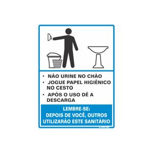 Placa Poliestireno 15x20 Procedimento Sanitário Masculino Sinalize