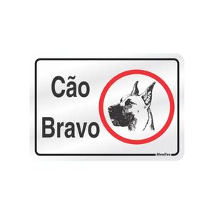 Placa Alumínio 16x23 Cão Bravo Sinalize