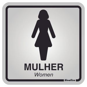 Placa Alumínio 15x15 Sanitário Feminino Sinalize