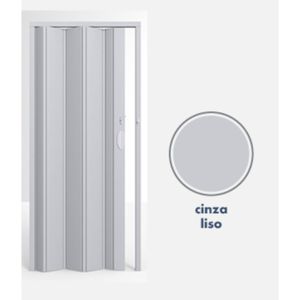 Porta Sanfonada Standard Cinza Liso 85x210 Permatti