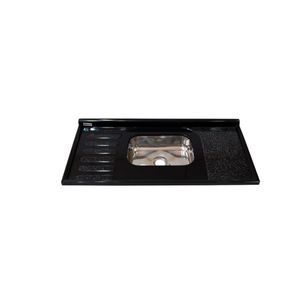 Pia Isocril 1.20m Cuba Inox Preto Corso