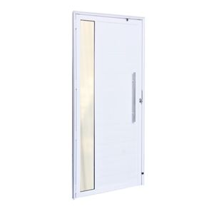 Porta Pivotante Com Rolete Navona 210x120 Com Vidro Lateral Direito Esquadrifazio