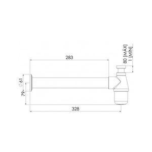 Sifão Lavatório Regulável 1x1.1/2 Tubo Saída 30cm Cromado Esteves