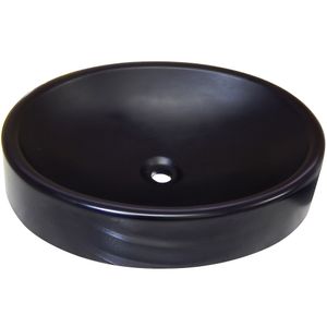 Cuba Apoio Oval Esmalt Preto Sem Furo Corso