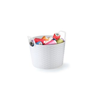Cesto Porta Trecos Bamboo Branco 3 Litros Arthi