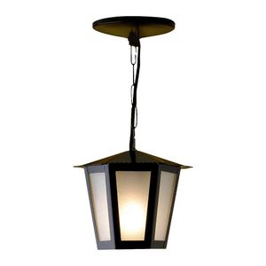 Pendente Aço Fosfatizado L-1-C Preto 1 Lâmpada E27 Ideal