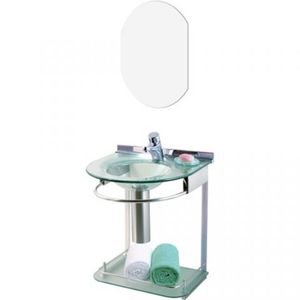 Conjunto Lavabo/Espelho Mold Incolor 50x46x62.5cm Cris Metal