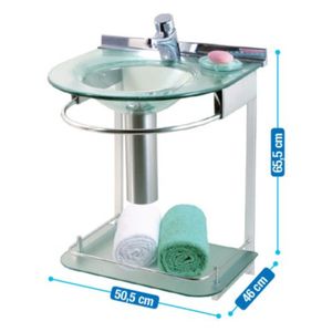 Conjunto Lavabo/Espelho Mold Incolor 50x46x62.5cm Cris Metal