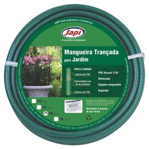Mangueira Para Jardim Trançada Verde 10mt Japi