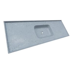 Pia Granitada 1.50x3 1/2" Frontao Alto Cinza Corso