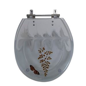 Assento Oval Decor Avenca Com Borboleta Branco Poliart
