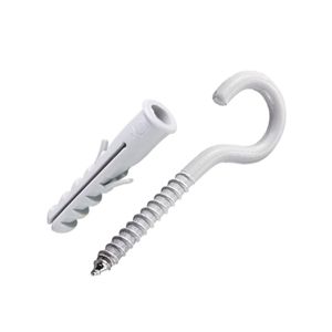 Gancho Branco 4.4x70 Com Bucha 08mm Com 4 Unidades Bemfixa