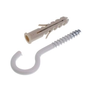 Gancho Branco 4.4x70 Com Bucha 08mm Com 4 Unidades Bemfixa