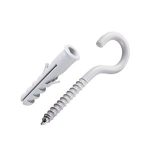 Gancho Branco 3.4x60 Com Bucha 06mm Com 4 Unidades Bemfixa