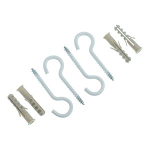 Gancho Branco 3.4x60 Com Bucha 06mm Com 4 Unidades Bemfixa