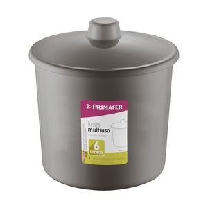 Lixeira Com Tampa Cinza 6l Atlas