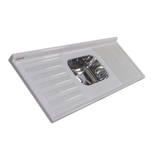 Pia Isocril 1.50m Cuba Inox Branco Corso