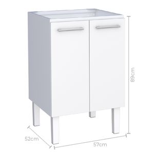 Gabinete Aço Com Tanque Flat 56.9cm Branco Cozimax