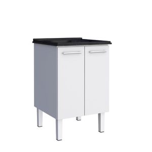 Gabinete Aço Com Tanque Flat 56.9cm Granitado Preto Cozimax