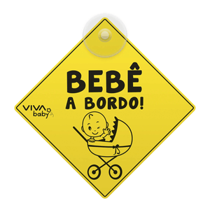 Placa De Sinalização Para Veículo Com Ventosa Bebê A Bordo Bemfixa