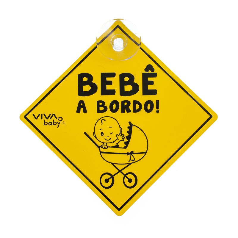 Cartel aviso ¡BEBÉ A BORDO! CON VENTOSA