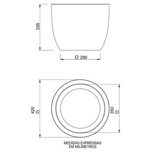 Vaso Redondo 42x38 Europa Cimento Japi