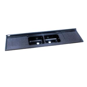 Pia Isocril 2.00m Cuba Dupla Esmaltada Preto Corso