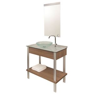 Conjunto Gabinete/Espelho Wood Set Com Cuba 60cm 953 Cris Metal