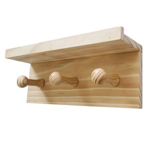 Cabideiro Prateleira Com 3 Pitões 30x10x7cm - Cerejeira Kapos