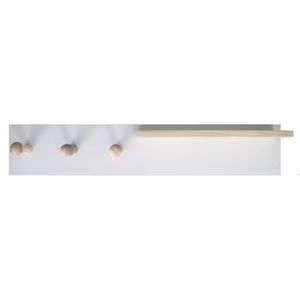 Cabideiro Com 3 Pitões E 3 Ganchos 60x10x8.5cm - Branco Kapos