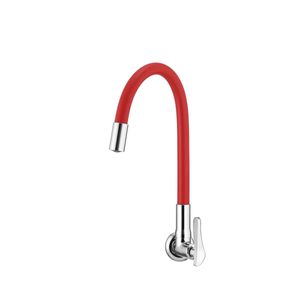 Torneira Para Cozinha De Parede Bica Flexível 1178 R27 Flex Red Lorenzetti