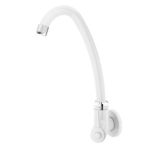 Torneira Cozinha Bica Móvel Parede Abs Branca 1/4 Volt Dn15 Japi