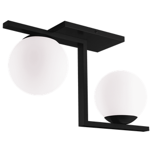 Plafon Havana Preto E27 2 Lâmpadas Startec