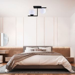 Plafon Havana Preto E27 2 Lâmpadas Startec