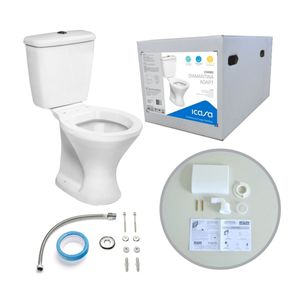 Combo Bacia Caixa Acoplada Diamantina Adpt S/Assento Branco Icasa