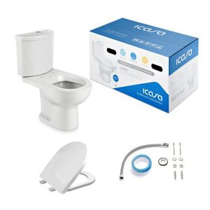 Combo Completo Bacia/Caixa Acoplada Luna Branco Icasa