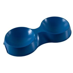 Comedouro Duplo Para Gato Com Capacidade Total De 380ml Azul Pet Astra