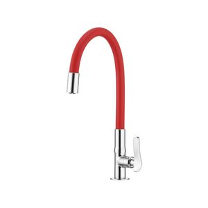 Torneira Para Cozinha De Mesa Bica Flexível 1177 R27 Flex Red Lorenzetti