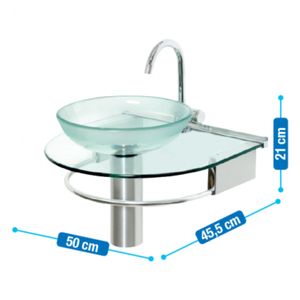 Conj Glass Espelho/Cuba Jade 50x45.5cm Cris Metal