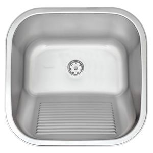 Tanque Encaixe Aco Inox 40x40 Acetinado Com Valvula Tramontina