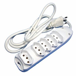 Extensão Elétrica 5 Tomadas 2 Pinos + Fio Terra 1.5m 10a