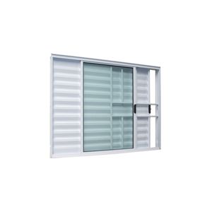 Veneziana Safira Branco 3 Folhas Com Grade 100x100 Esquadrifazio