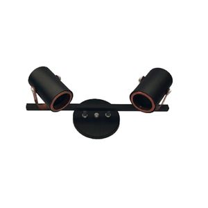 Spot Gu10 Trilho Preto/Cobreado Para 2 Lâmpadas Kin Home