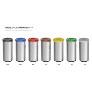 Lixeira Inox Cápsula Selecta Plus Basculante 40 Litros Preta Tramontina
