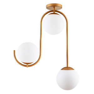 Lustre Pendente Flórida Dourado E27 3 Lâmpadas Startec