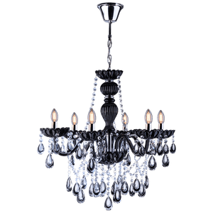Lustre Nice Preto E14 6 Lâmpadas Startec