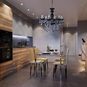 Lustre Nice Preto E14 6 Lâmpadas Startec