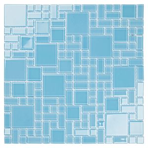 Pastilha De Vidro 30x30 Azul Claro Cm86  Glass Mosaic