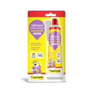 Silicone Acetico Multiuso  Incolor  Bisnaga 50g Quartzolit